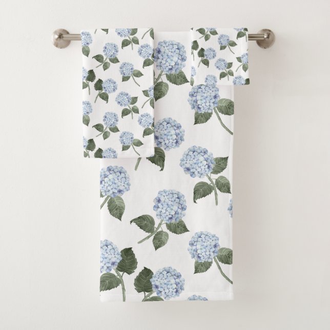 Conjunto De Toalhas Hortênsia Azul em Flor  (Insitu)