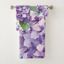 Hortênsia Roxa Aquarela Floral Lavanda Flor