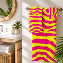 Hot Pink Neon Yellow Zebra Stripe Bold Y2K 