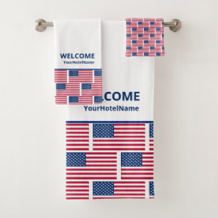Conjunto De Toalhas Hotel Flag Americano Personalizado