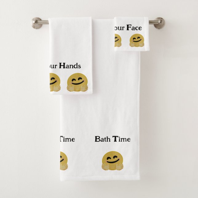 Conjunto De Toalhas Hug Emoji Towel Set (Insitu)