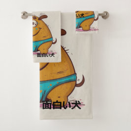 Conjunto De Toalhas Humor engraçado cachorro japonês moderno meninos s