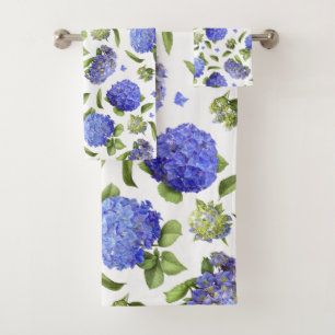 Conjunto De Toalhas Hydrangeas azuis