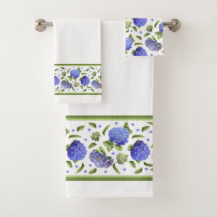 Conjunto De Toalhas Hydrangeas azuis