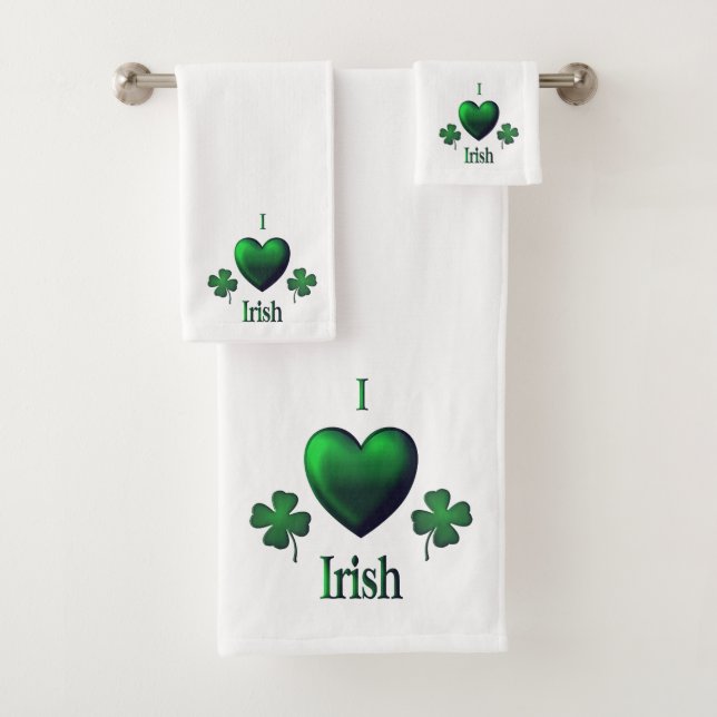 Conjunto De Toalhas I Heart Irish (Insitu)