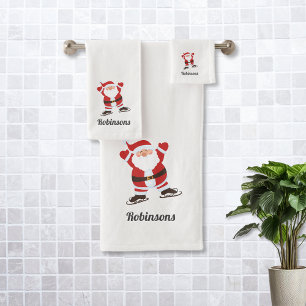 Conjunto De Toalhas Ice Skating Papai Noel