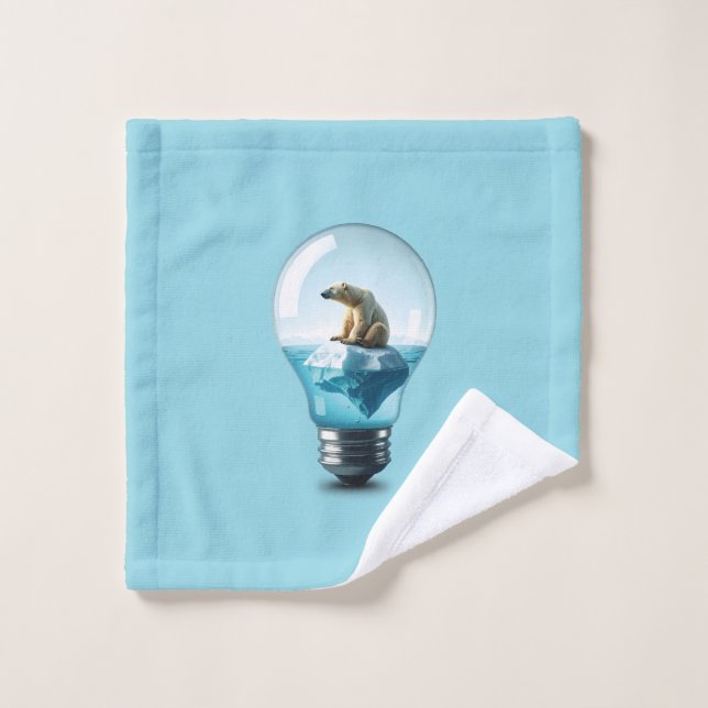 Conjunto De Toalhas Iceberg da Lâmpada - Urso Polar em uma Lâmpada (Pano de lavar)