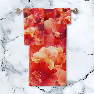 Conjunto De Toalhas Ignição Floral abstrato