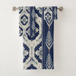 Conjunto De Toalhas Ikat Floral Paisley Pattern