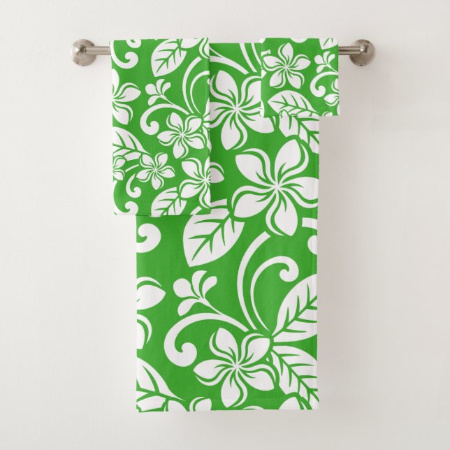 Conjunto De Toalhas ILHA PLUMÉRIA (CITRO verde) (Insitu)