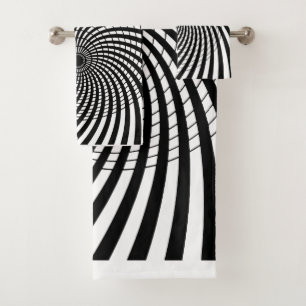 Conjunto De Toalhas ILUSÃO ÓPTICA Designs hipnóticos de arte geométric