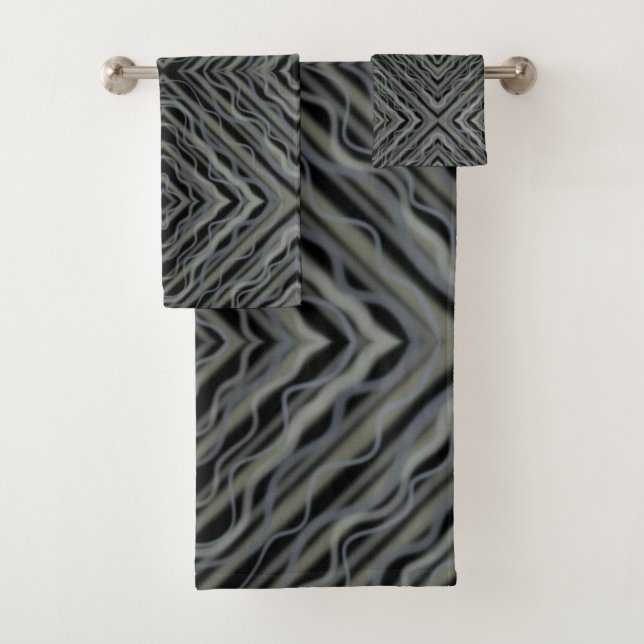Conjunto De Toalhas Ilustração de Arte Abstrata Moderna com Ritmo Puls (Insitu)