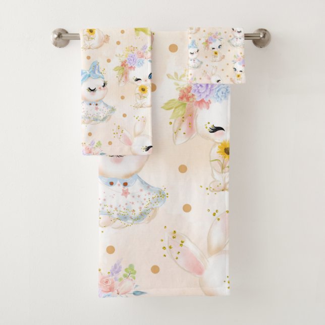Conjunto De Toalhas Ilustração de Cachorrinho Fofo (Insitu)