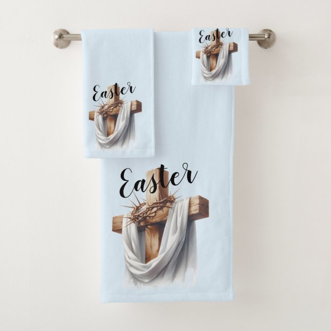 Conjunto De Toalhas  Ilustração de Cruz e Tecido da Primavera  (Insitu)
