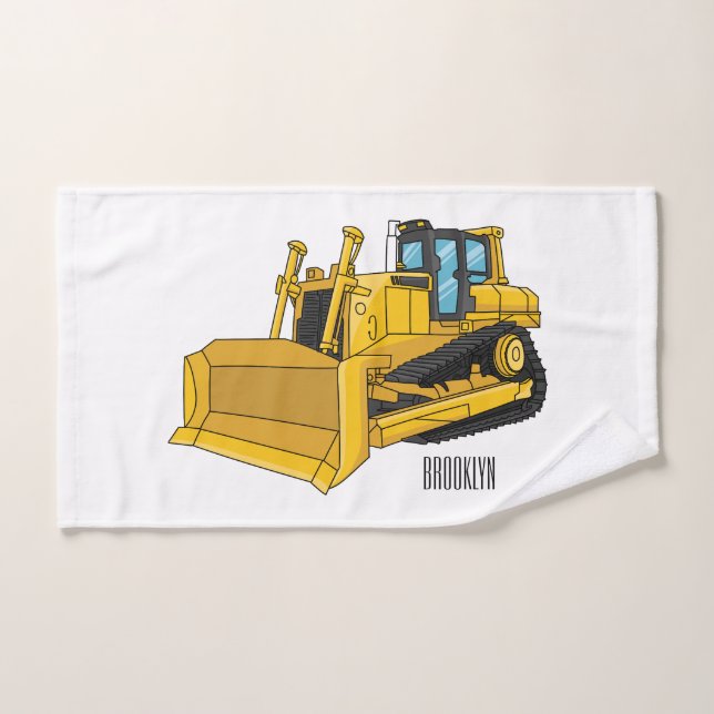 Conjunto De Toalhas Ilustração de desenho animado Bulldozer (Toalha de mão)