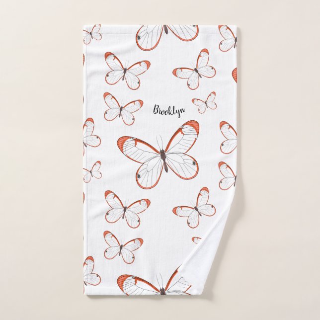 Conjunto De Toalhas Ilustração de desenho animado da borboleta (Toalha de mão)