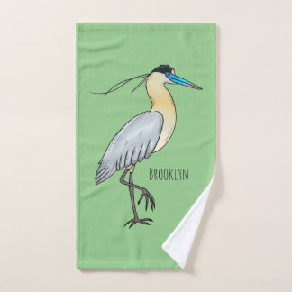 Conjunto De Toalhas Ilustração de desenho animado de ave garça encapuz
