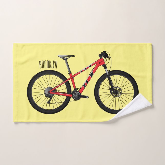 Conjunto De Toalhas Ilustração de desenho animado de bicicleta (Toalha de mão)
