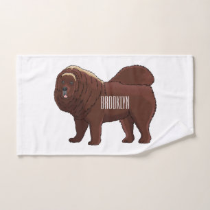 Conjunto De Toalhas Ilustração de desenho animado de cão Mastiff Tibet