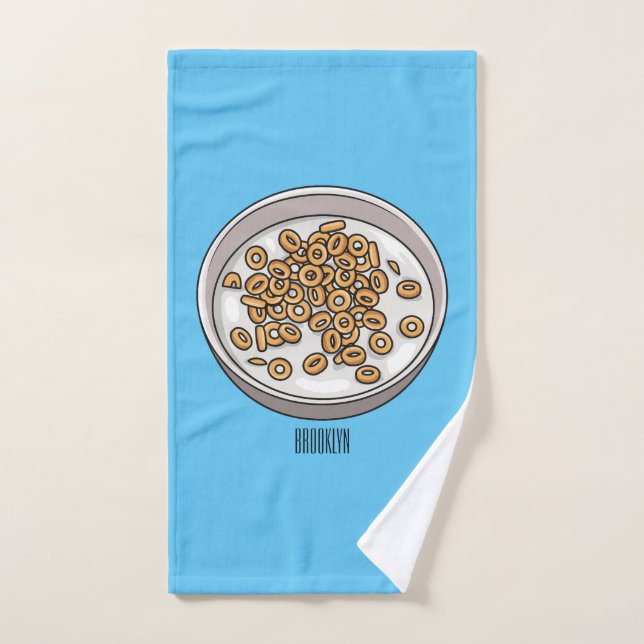Conjunto De Toalhas Ilustração de desenho animado de cereais (Toalha de mão)