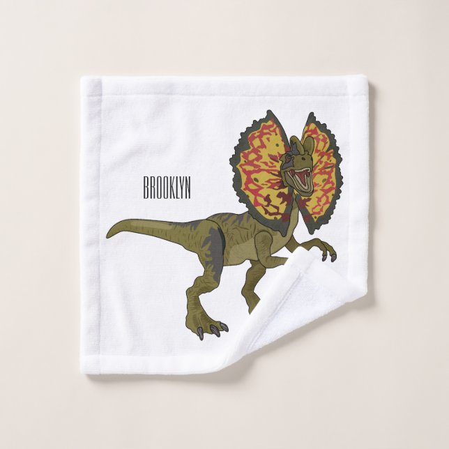 Conjunto De Toalhas Ilustração de desenho animado de Dilophosaurus (Pano de lavar)