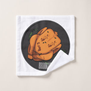 Conjunto De Toalhas Ilustração de desenho animado de frango assado