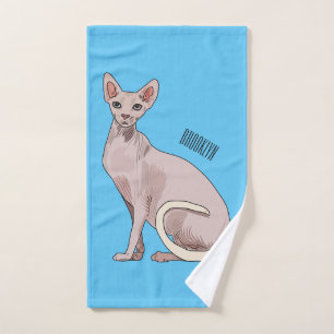 Conjunto De Toalhas Ilustração de desenho animado de gato esphynx