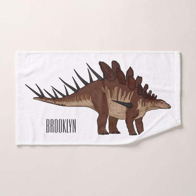 Conjunto De Toalhas Ilustração de desenho animado de Kentrosaurus (Toalha de mão)