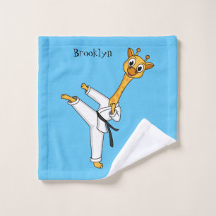 Conjunto De Toalhas Ilustração de desenho animado de Kung Fu girafa