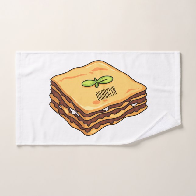 Conjunto De Toalhas Ilustração de desenho animado de Lasagna (Toalha de mão)