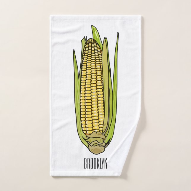 Conjunto De Toalhas Ilustração de desenho animado de milho (Toalha de mão)