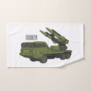 Conjunto De Toalhas Ilustração de desenho animado de mísseis militares