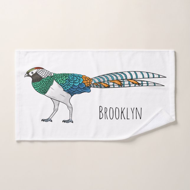 Conjunto De Toalhas Ilustração de desenho animado de pássaros faisão d (Toalha de mão)