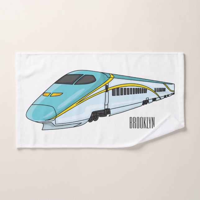 Conjunto De Toalhas Ilustração de desenho animado de trem de bala de a (Toalha de mão)