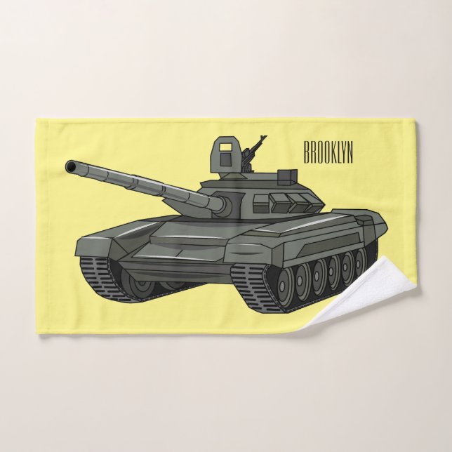 Conjunto De Toalhas Ilustração de desenho animado do Tanque (Toalha de mão)