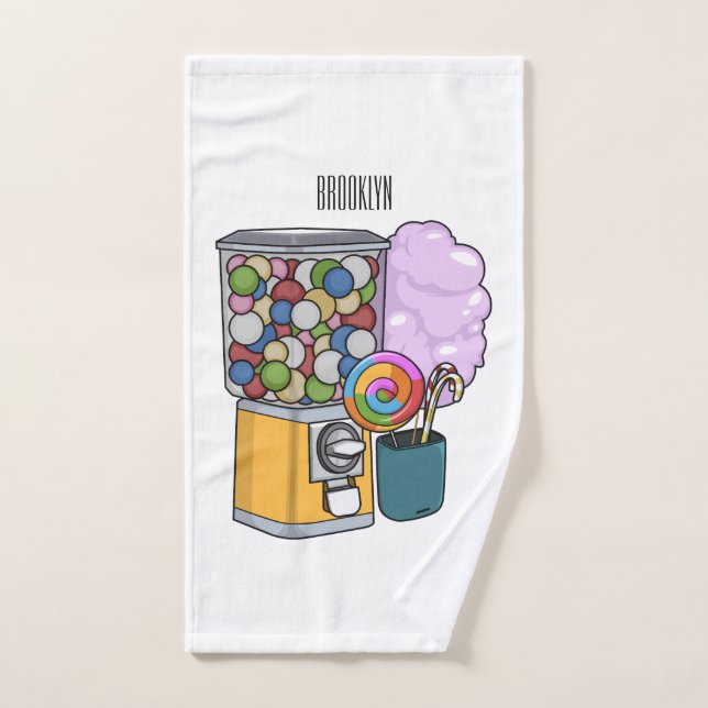 Conjunto De Toalhas Ilustração de desenho animado doce (Toalha de mão)