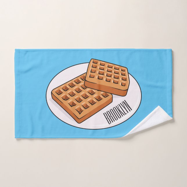 Conjunto De Toalhas Ilustração de desenho animado Waffle (Toalha de mão)