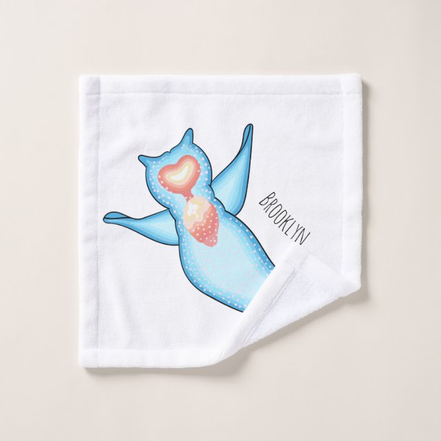 Conjunto De Toalhas Ilustração de desenho de anjo marinho (Pano de lavar)