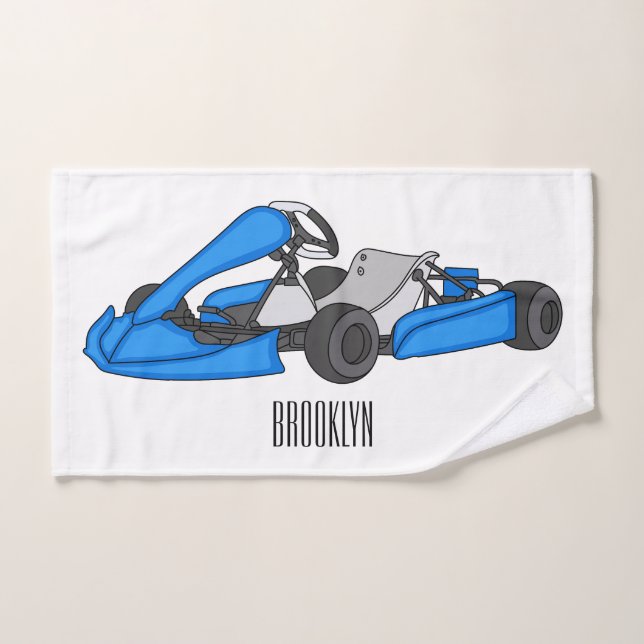 Conjunto De Toalhas Ilustração de desenho de corrida de Kart (Toalha de mão)