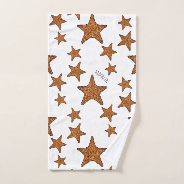 Conjunto De Toalhas Ilustração de desenho de Starfish (Toalha de mão)