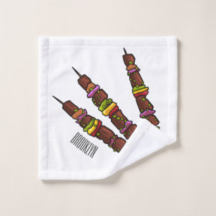 Conjunto De Toalhas Ilustração de desenho do Kebab ou kabob