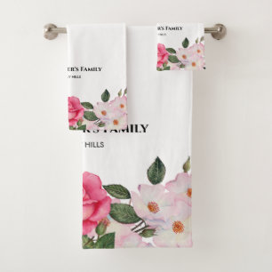 Conjunto De Toalhas Ilustração de roscas brancas cor-de-rosa-d-água