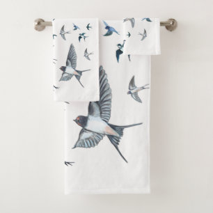 Conjunto De Toalhas Ilustração Do Bando De Aves De Engorda Voadoras