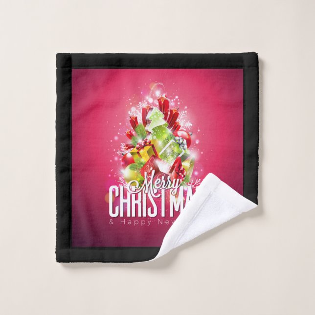 Conjunto De Toalhas Ilustração do Design gráfico de Natal Vermelho Mod (Pano de lavar)