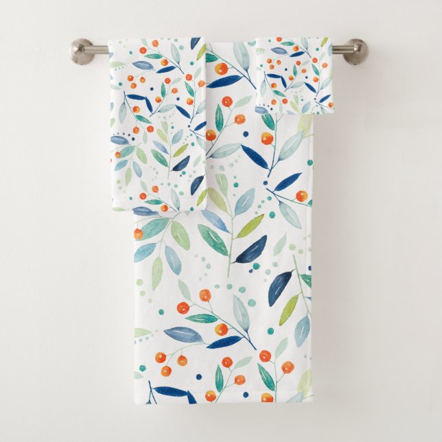 Conjunto De Toalhas Ilustração do padrão botânico das aquarelas moles (Insitu)