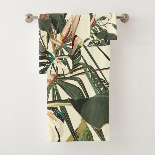Conjunto De Toalhas Ilustração exótica da selva de abstrato. (Insitu)