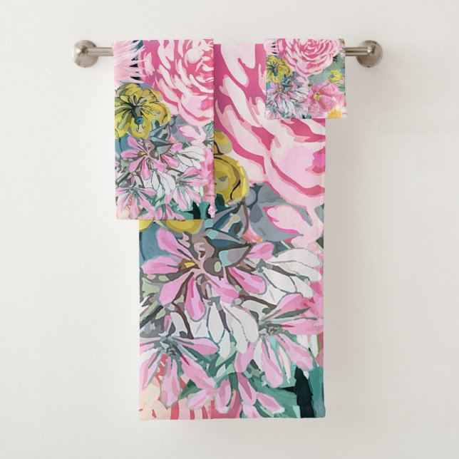 Conjunto De Toalhas Ilustração floral de safena (Insitu)