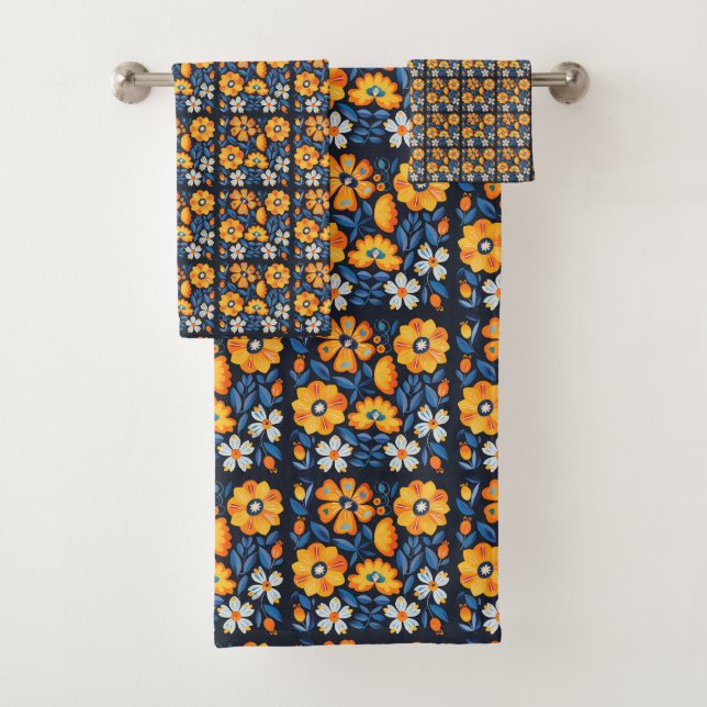 Conjunto De Toalhas Ilustração retrorreflectora a negrito em laranja e (Insitu)