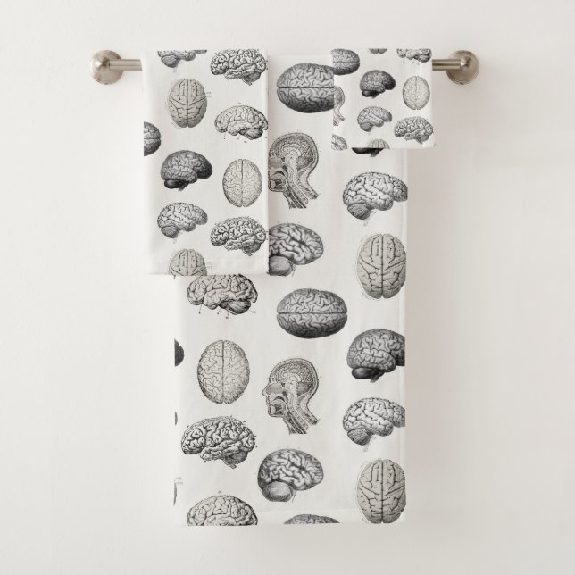 Conjunto De Toalhas Ilustrações de Anatomia do Cérebro Biologia Vintag (Insitu)