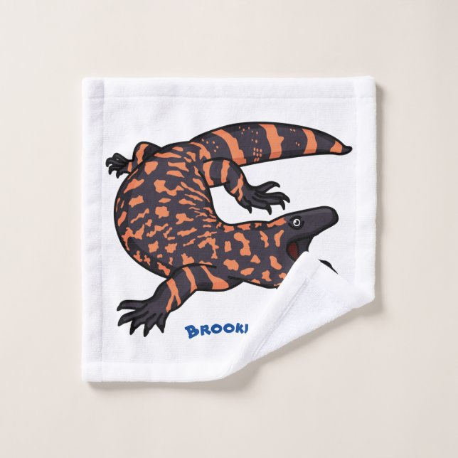Conjunto De Toalhas Imagem de desenho animado de lagarto monstro de gi (Pano de lavar)